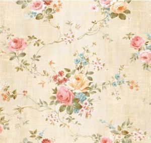 Seabrook Designs OF30204 Olde Francais Pink and Blue Dijon Floral Wallpaper